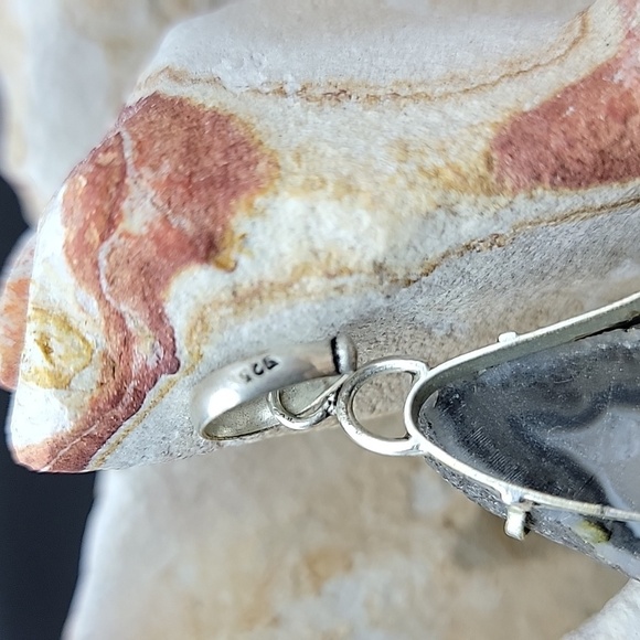 Solar Quartz 925 Sterling Silver Unisex Necklace Large Pendant & Bale EUC - Picture 5 of 8